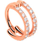 18G Double Row Micro Gem Implant Grade Titanium Hinged Double Hoop Nose Ring