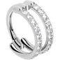 18G Double Row Micro Gem Implant Grade Titanium Hinged Double Hoop Nose Ring
