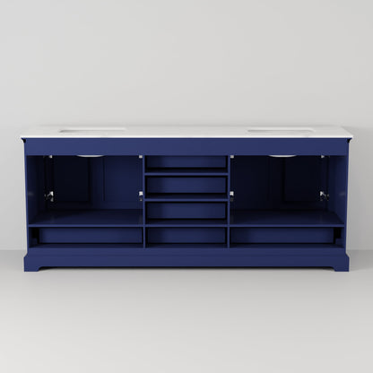 Dukes 80 in. W x 22 in. D Navy Blue Double Bath Vanity