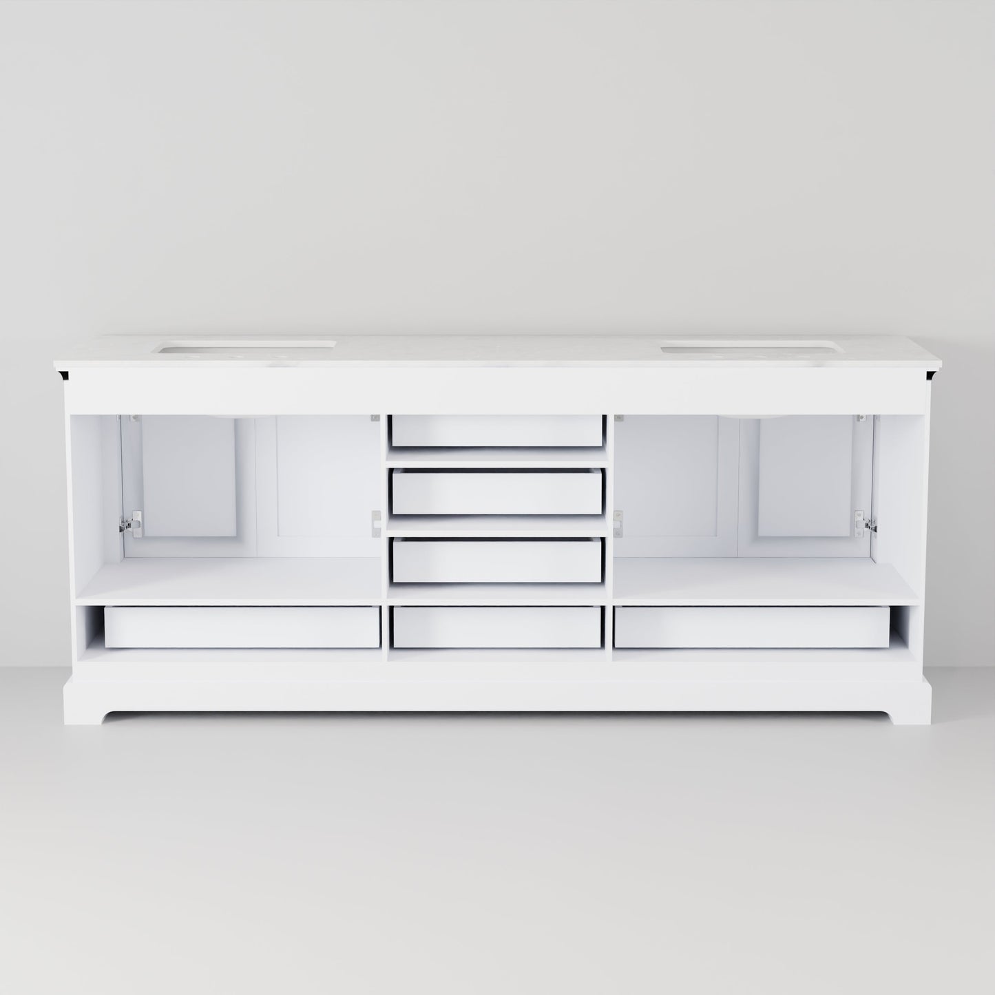Dukes 80 in. W x 22 in. D White Double Bath Vanity