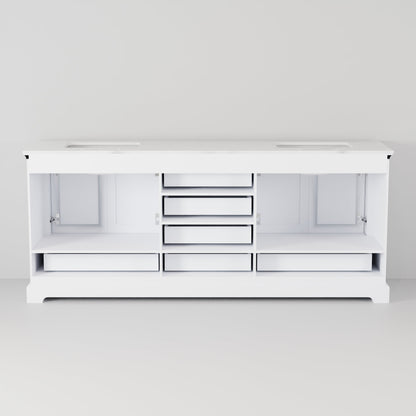 Dukes 80 in. W x 22 in. D White Double Bath Vanity