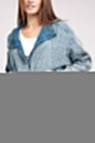 ZENANA Acid Wash Cotton Waffle Hooded Zip-Up Jacket