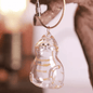 Cat Fur Memorial Keychain Transparent Pet Hair Keepsake Pendant