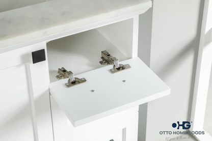 Paloma 30" White Bathroom Vanity with Quartz Top & Black Hardware