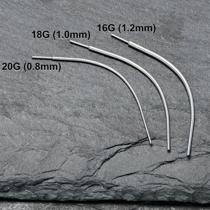 Stainless Steel Curved Insertion Tool, Threadless Insertion Pin Taper