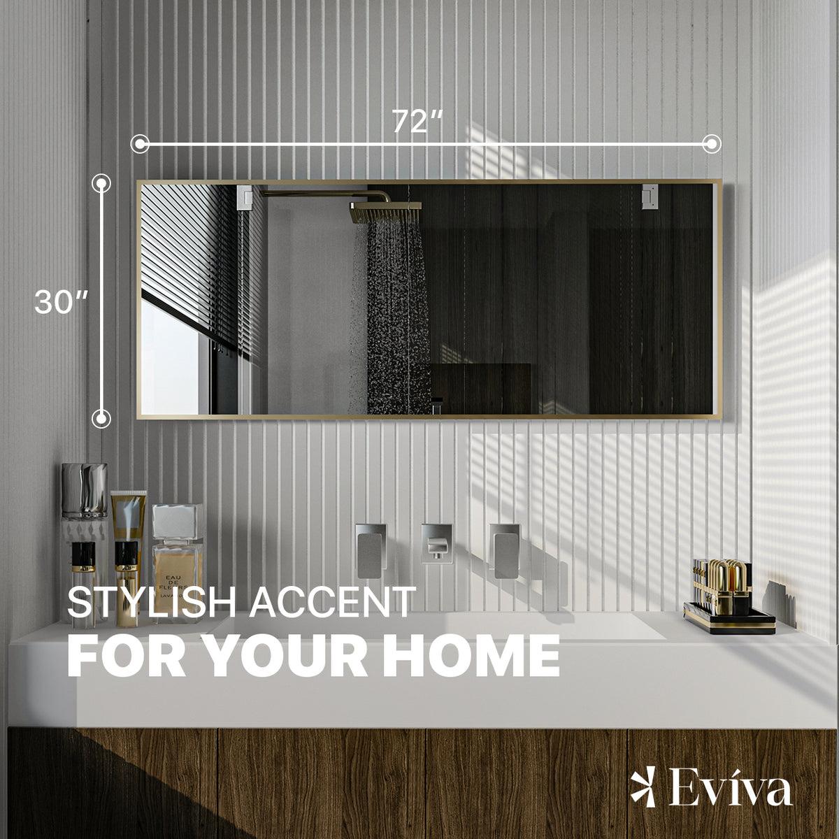 Eviva Gold Gold Metal Framed Mirror