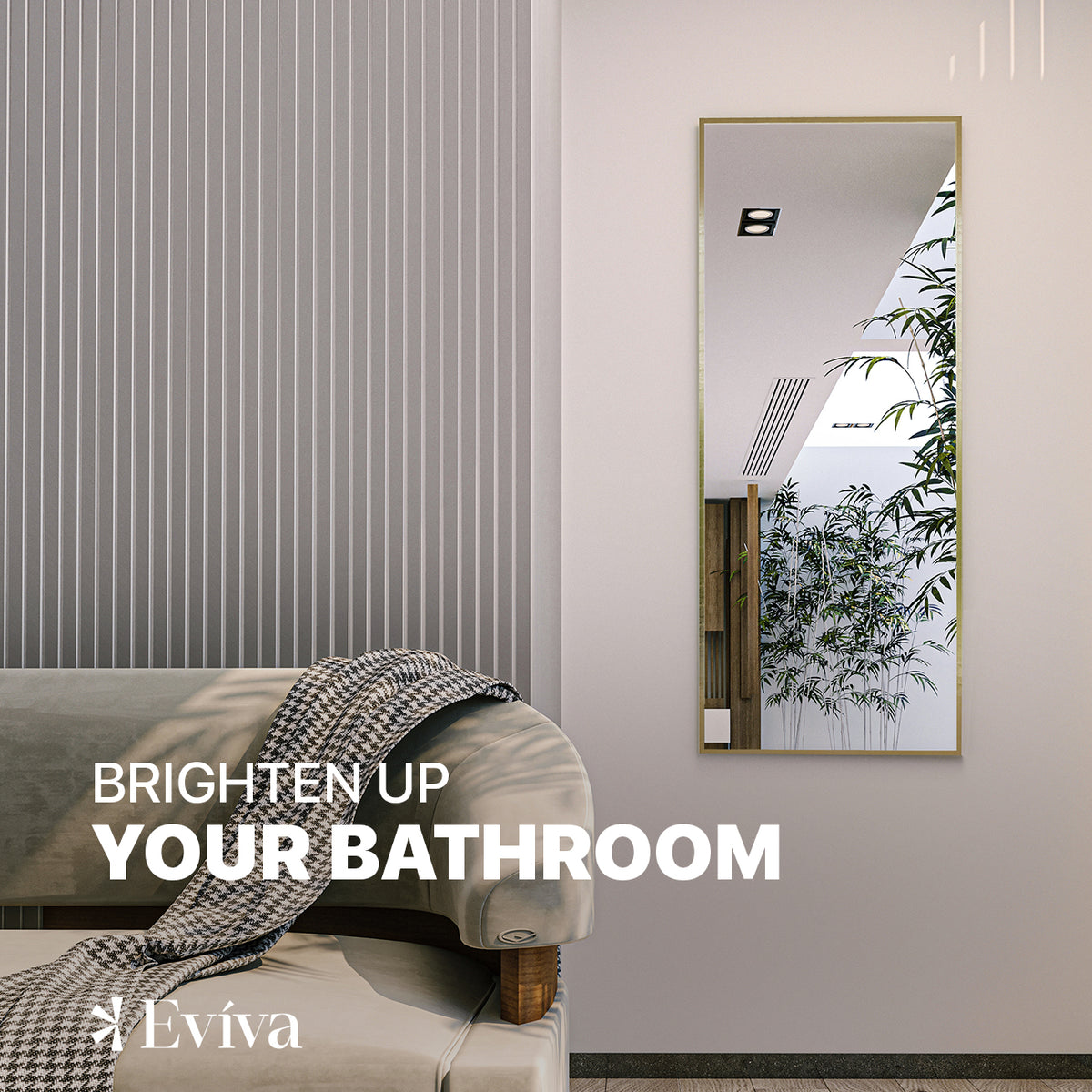 Eviva Gold Gold Metal Framed Mirror