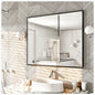 Eviva Black Black Metal Framed Mirror