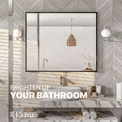 Eviva Black Black Metal Framed Mirror