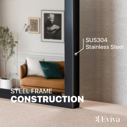 Eviva Black Black Metal Framed Mirror