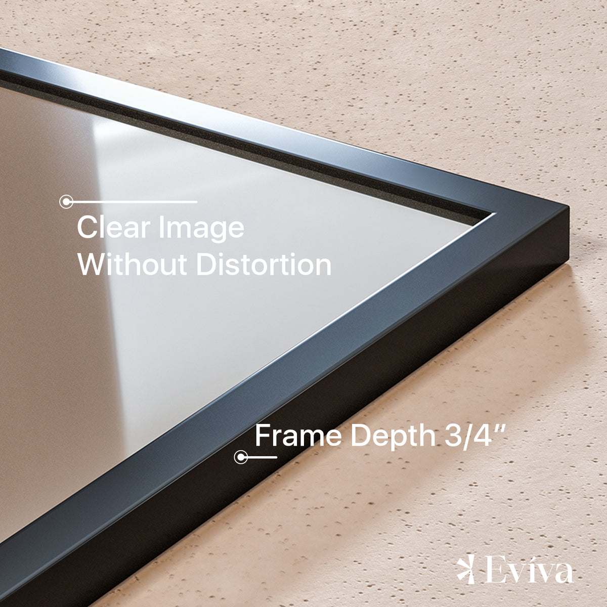 Eviva Black Black Metal Framed Mirror