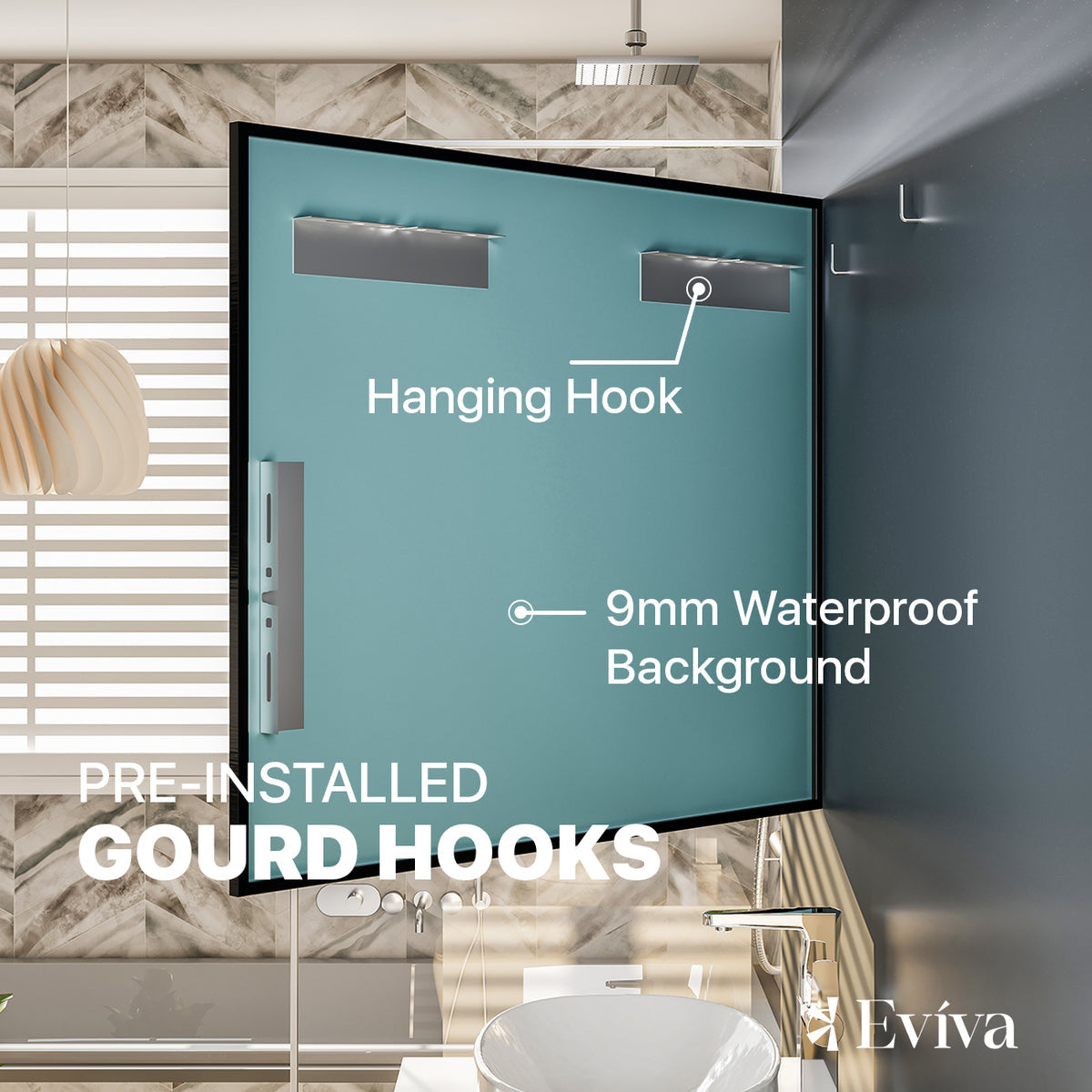 Eviva Black Black Metal Framed Mirror