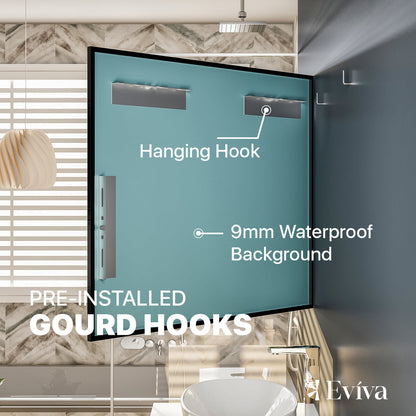 Eviva Black Black Metal Framed Mirror
