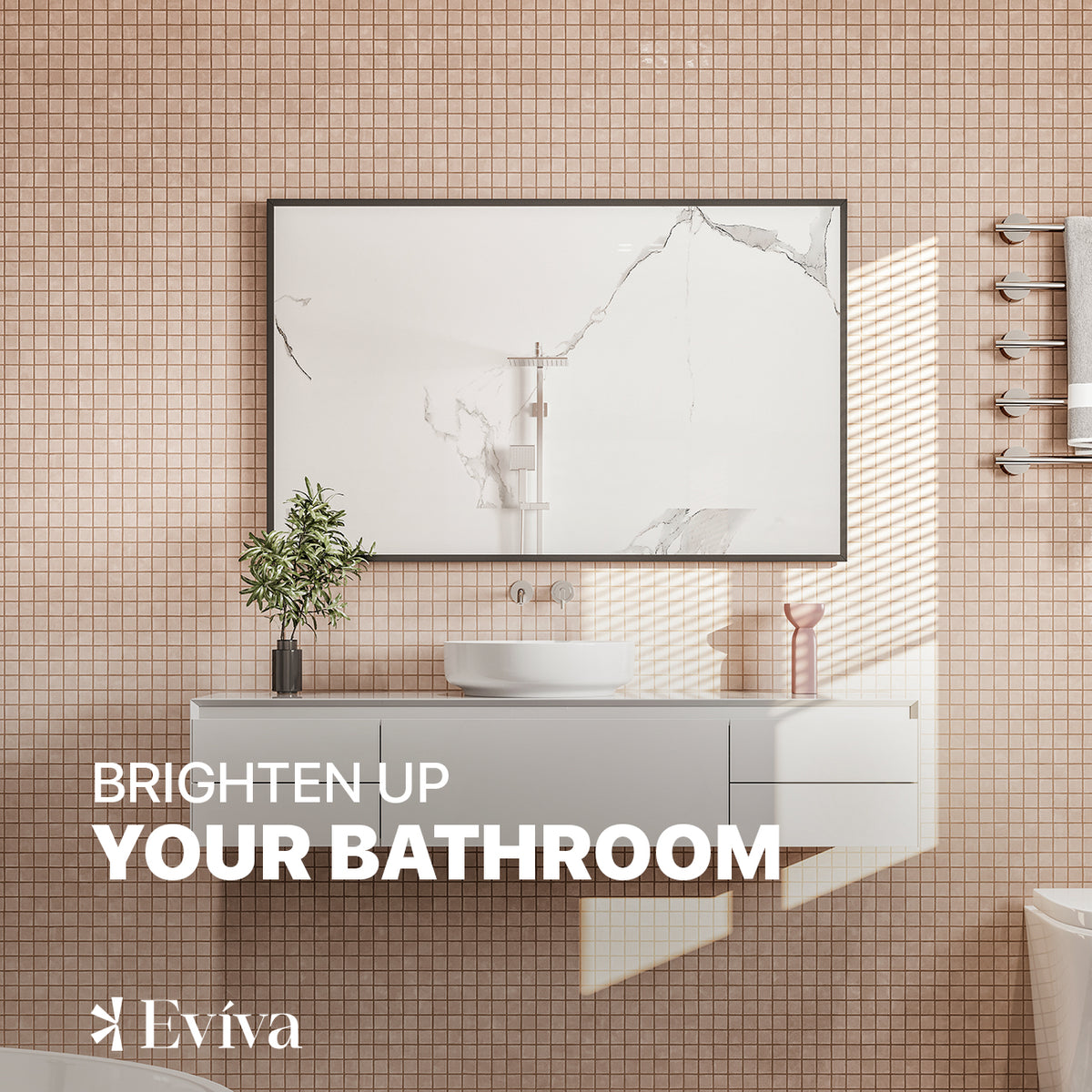 Eviva Black Black Metal Framed Mirror