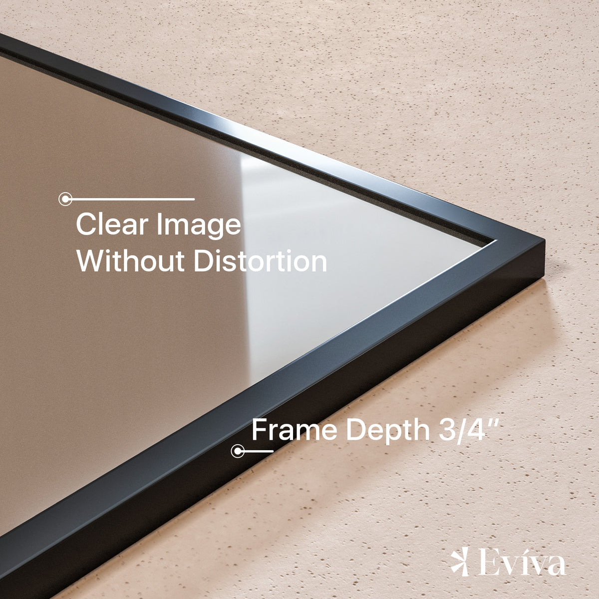 Eviva Black Black Metal Framed Mirror