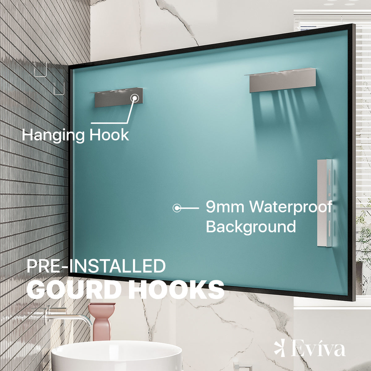 Eviva Black Black Metal Framed Mirror