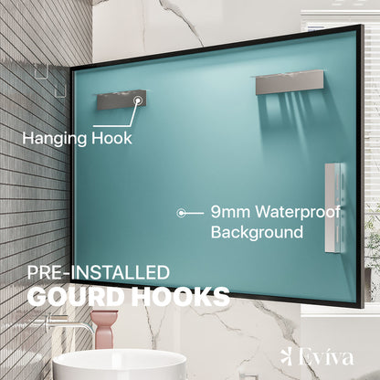 Eviva Black Black Metal Framed Mirror