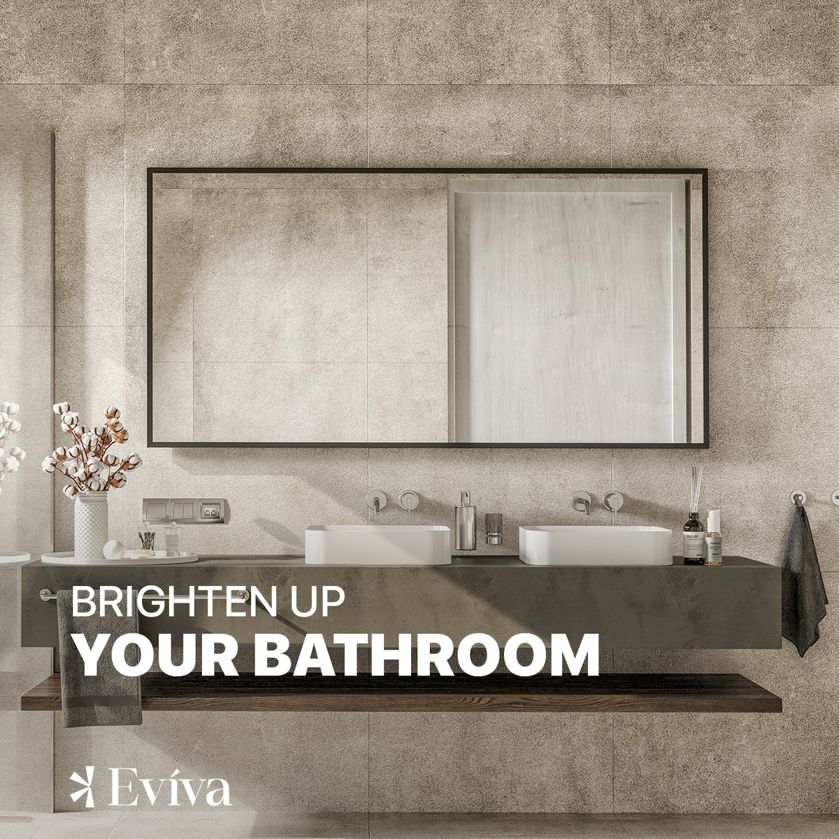 Eviva Black Black Metal Framed Mirror