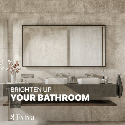 Eviva Black Black Metal Framed Mirror
