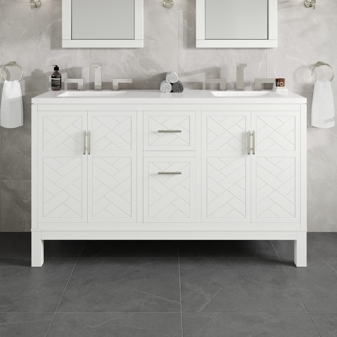 Eviva Cambridge 24 in. Gray Single Sink Bath Vanity with Quartz Top and Undermount Porcelain Sink (24"-60")