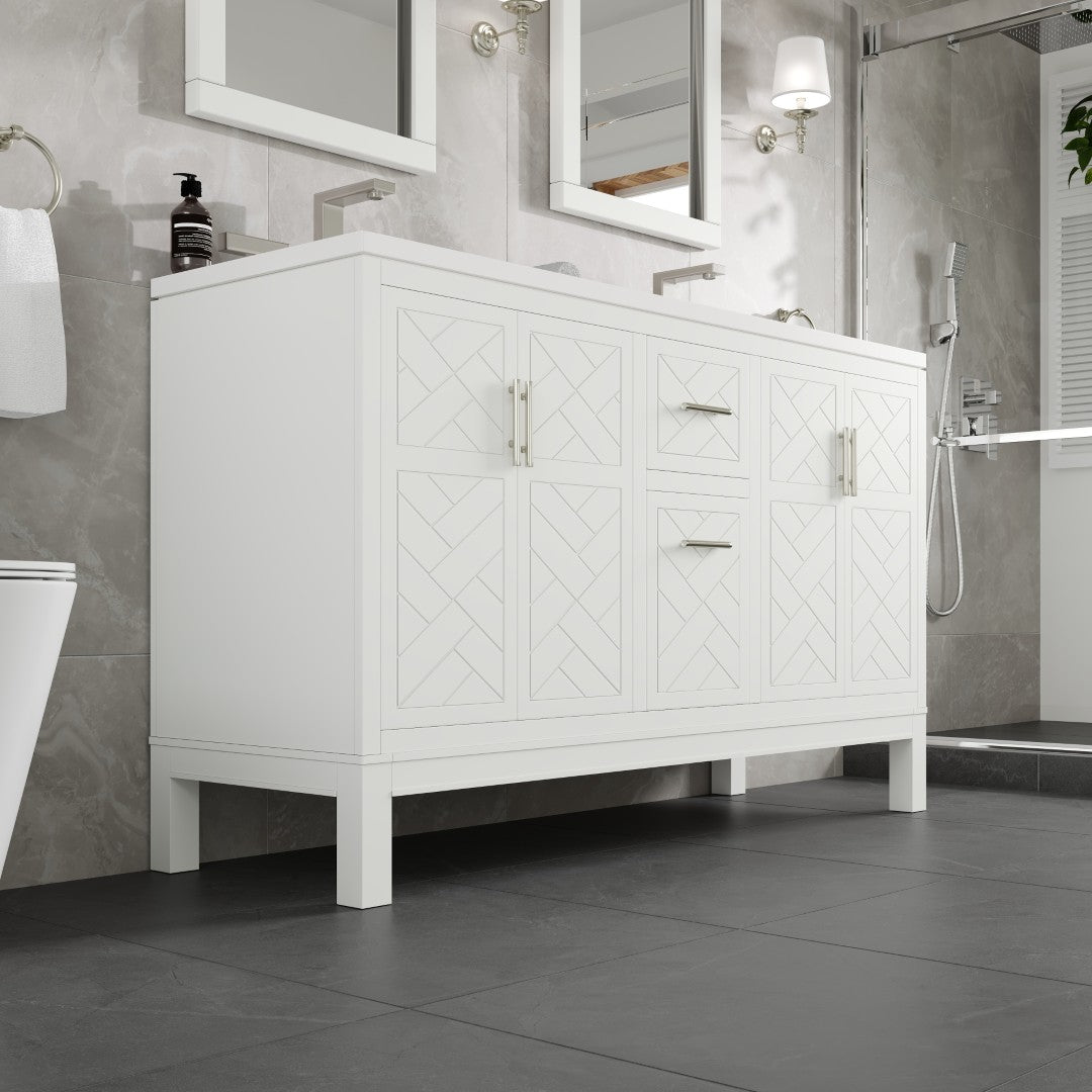 Eviva Cambridge 24 in. Gray Single Sink Bath Vanity with Quartz Top and Undermount Porcelain Sink (24"-60")