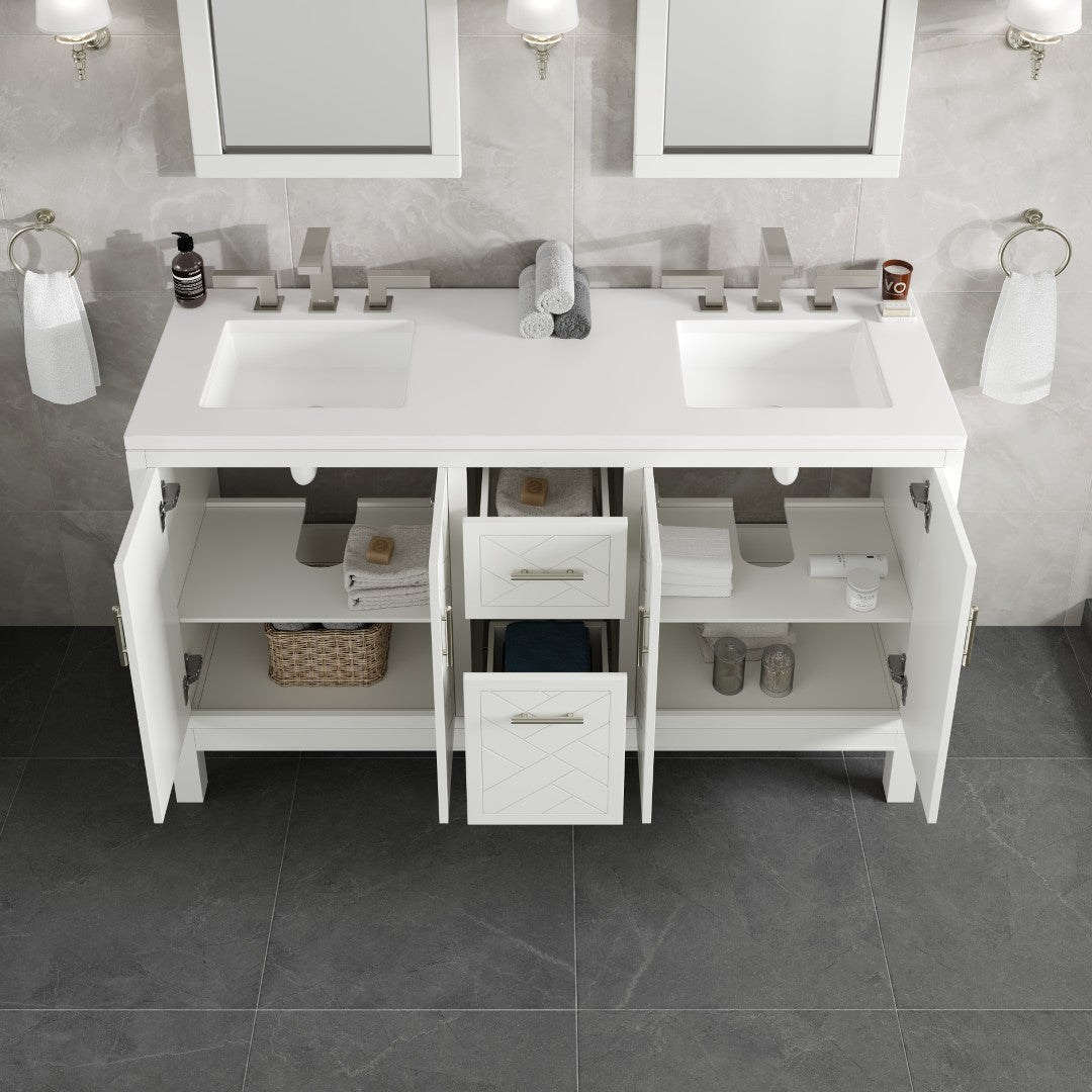 Eviva Cambridge 24 in. Gray Single Sink Bath Vanity with Quartz Top and Undermount Porcelain Sink (24"-60")