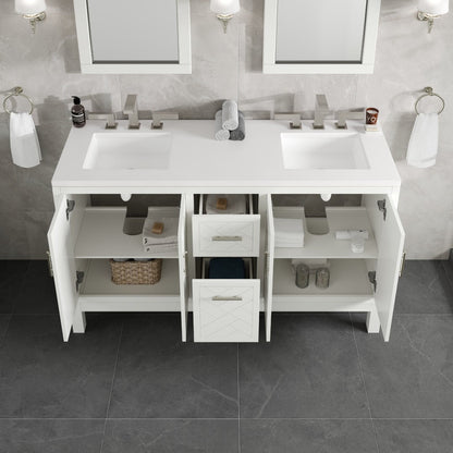 Eviva Cambridge 24 in. Gray Single Sink Bath Vanity with Quartz Top and Undermount Porcelain Sink (24"-60")