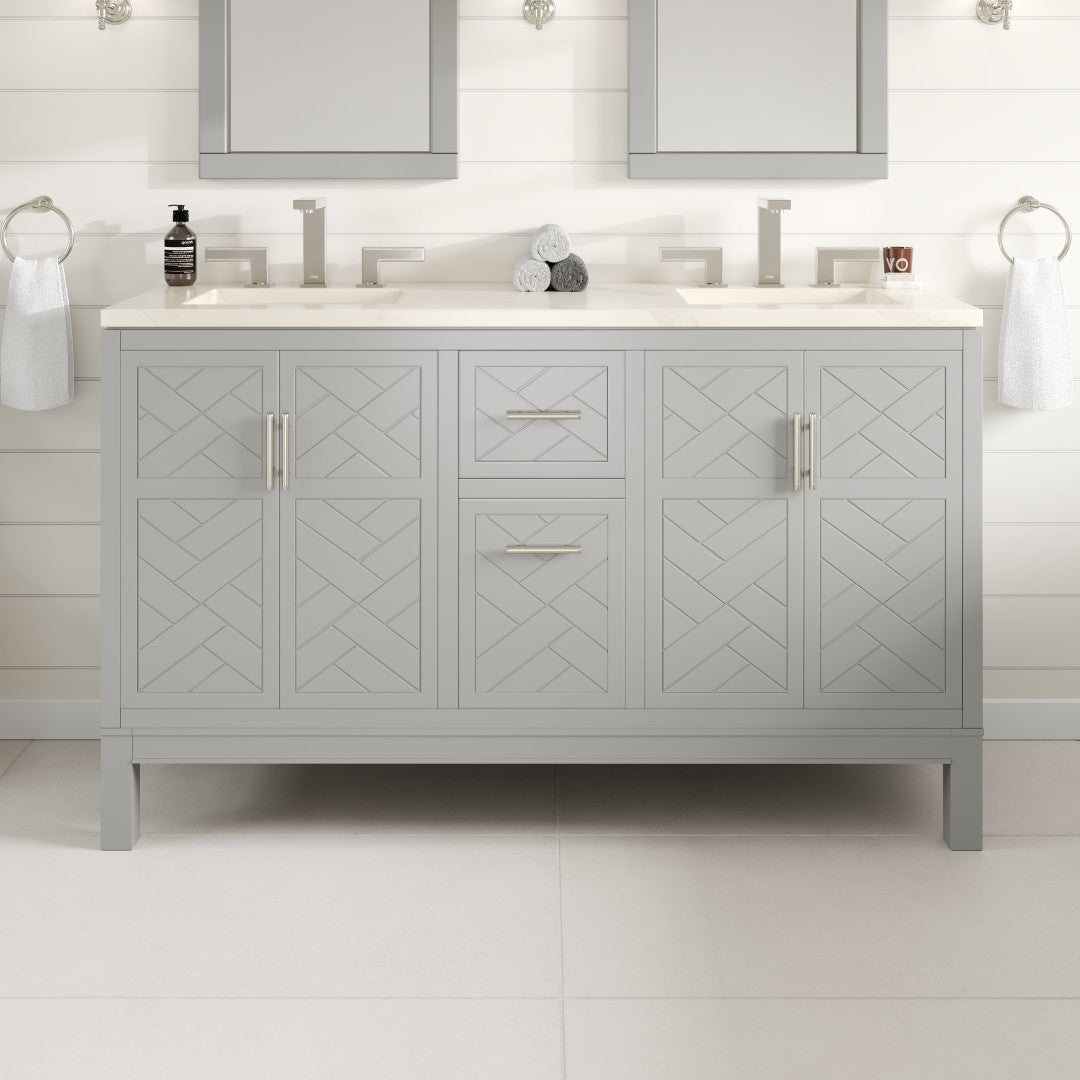 Eviva Cambridge 24 in. Gray Single Sink Bath Vanity with Quartz Top and Undermount Porcelain Sink (24"-60")