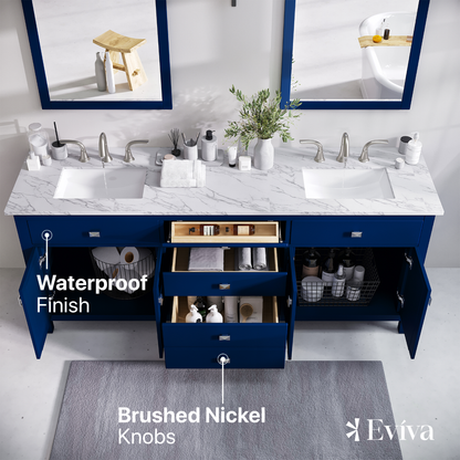Eviva Artemis Bath Vanity with Engineered Stone Top & Undermount Porcelain Sink (42"-72")