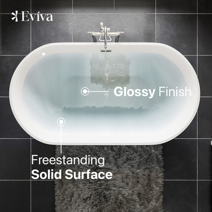 Eviva Aries 59" Glossy White Acrylic Freestanding Bathtub