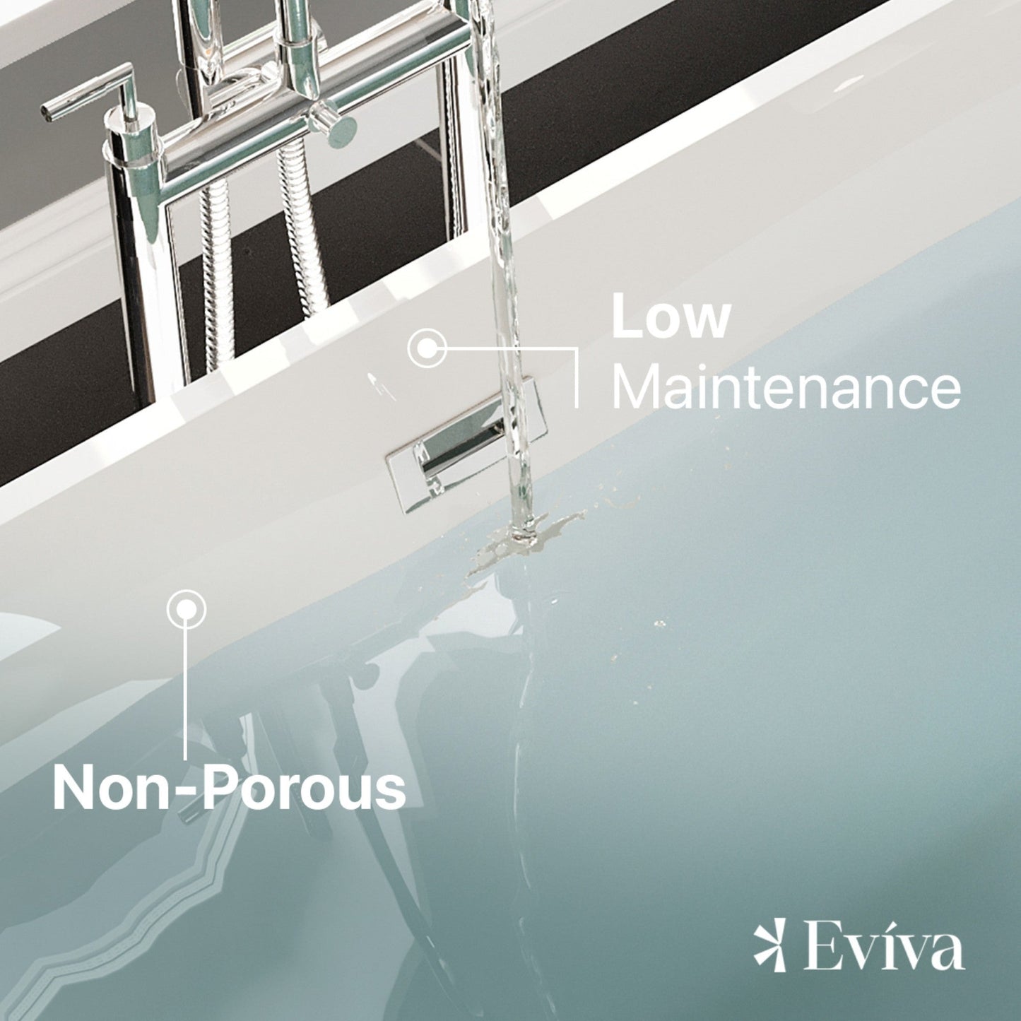 Eviva Aries 59" Glossy White Acrylic Freestanding Bathtub