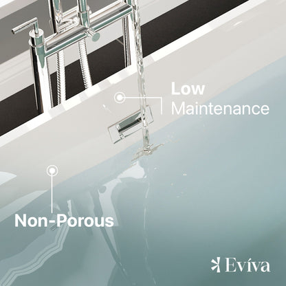 Eviva Aries 59" Glossy White Acrylic Freestanding Bathtub