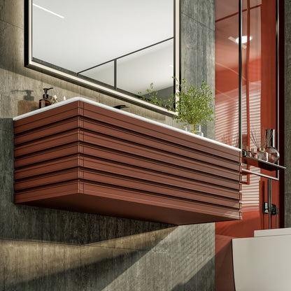 Eviva Dream Wall Mount Bath Vanity with Solid Surface Top and Integrated Sink