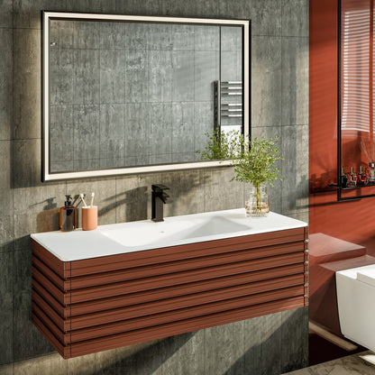 Eviva Dream Wall Mount Bath Vanity with Solid Surface Top and Integrated Sink