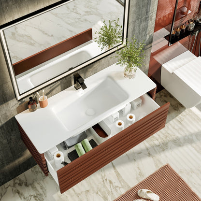 Eviva Dream Wall Mount Bath Vanity with Solid Surface Top and Integrated Sink