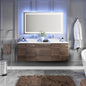 Eviva Lux Wall Mount Bath Vanity with White Quartz Top and Vessel Porcelain Sinks
