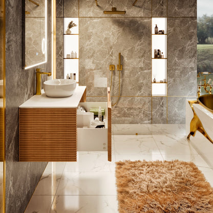 Eviva Leah Wall Mount Bath Vanity with Solid Surface Top and Integrated Sink (32"-39")