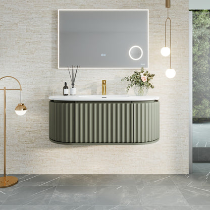 Eviva Haven Wall Mount Bath Vanity with Solid Surface Top and Integrated Sink (39"-71")