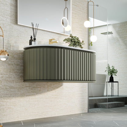 Eviva Haven Wall Mount Bath Vanity with Solid Surface Top and Integrated Sink (39"-71")