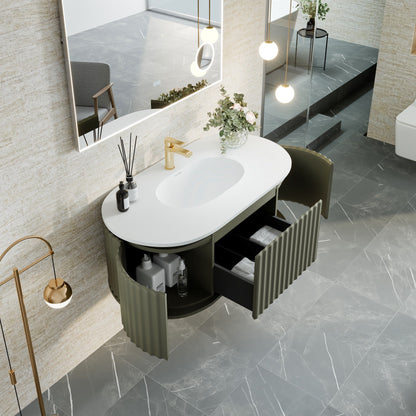 Eviva Haven Wall Mount Bath Vanity with Solid Surface Top and Integrated Sink (39"-71")