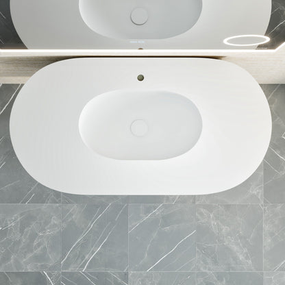 Eviva Haven Wall Mount Bath Vanity with Solid Surface Top and Integrated Sink (39"-71")