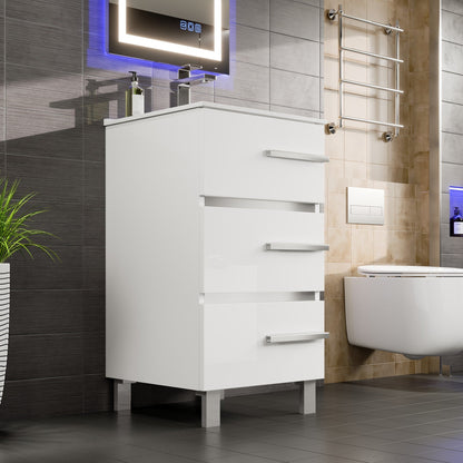 Eviva Deluxe Bath Vanity with Porcelain Top and Integrated Sink (20"-32")