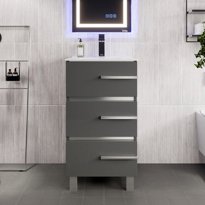 Eviva Deluxe Bath Vanity with Porcelain Top and Integrated Sink (20"-32")