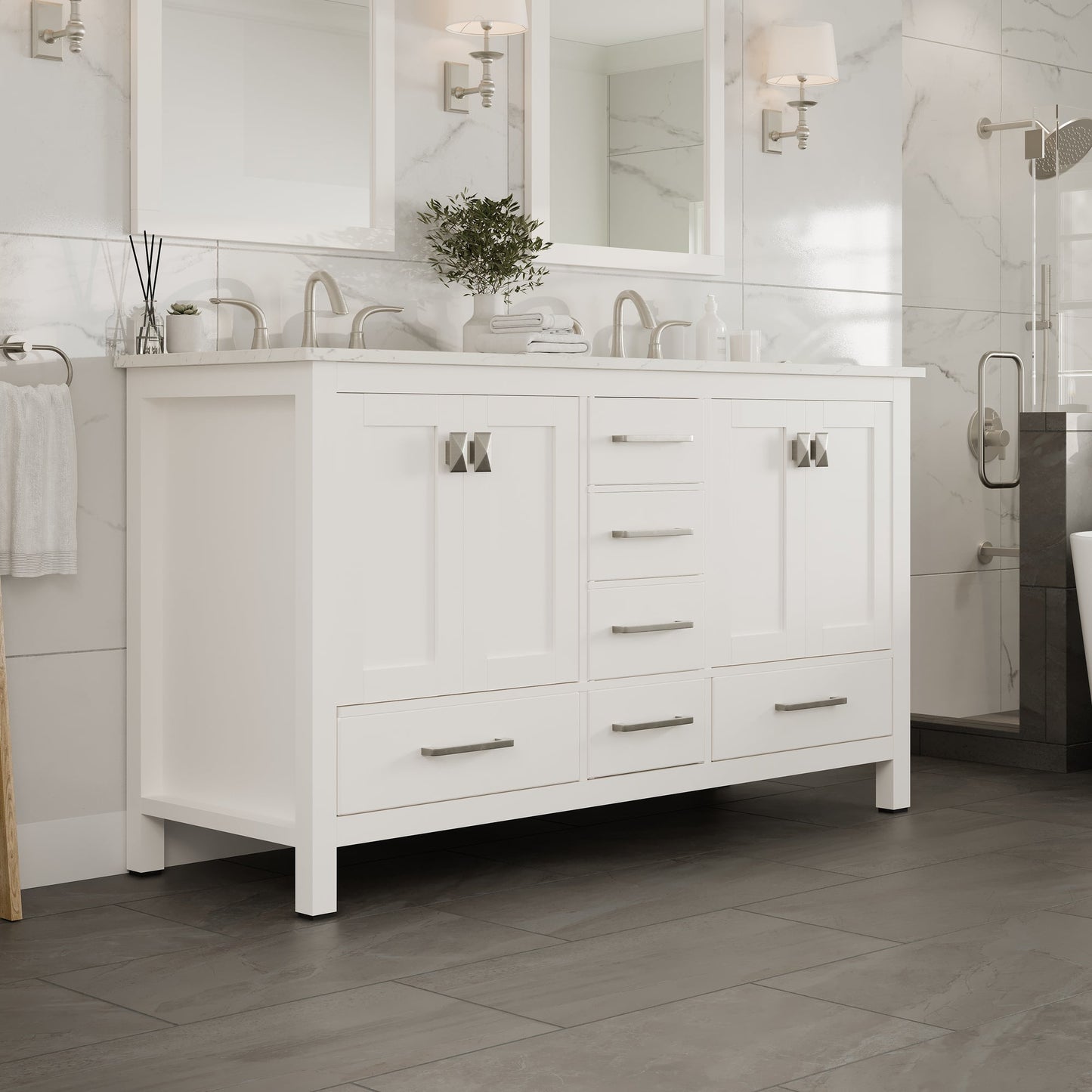 Eviva Aberdeen Bath Vanity with Counter Top and Undermount Porcelain Sink (24"-96")
