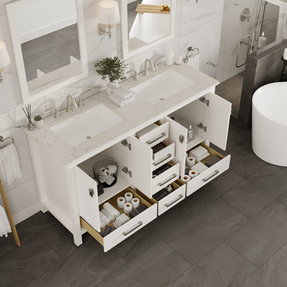 Eviva Aberdeen Bath Vanity with Counter Top and Undermount Porcelain Sink (24"-96")