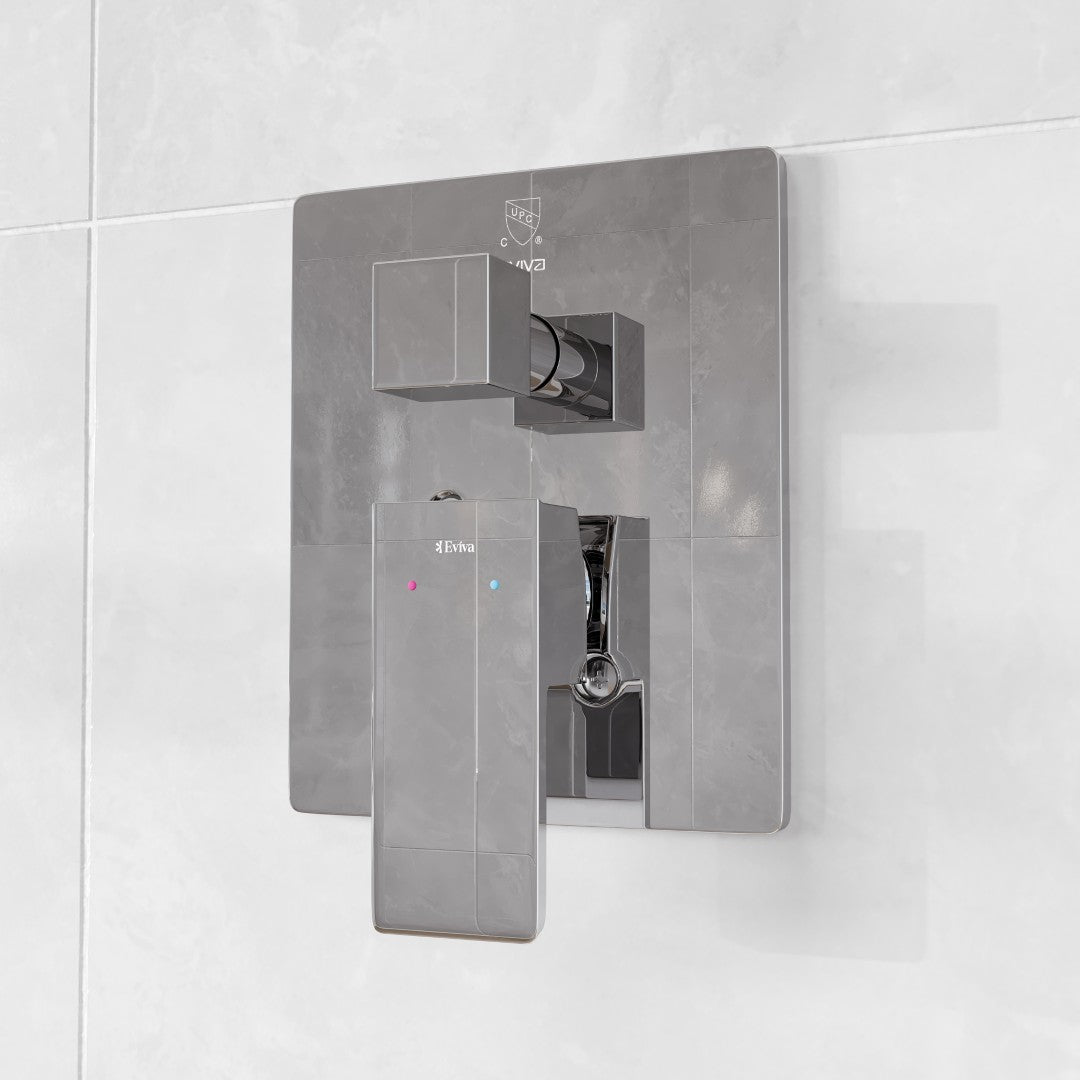 Eviva Edge Shower System with Slide Bar Hand-Shower and Thermostatic Valve