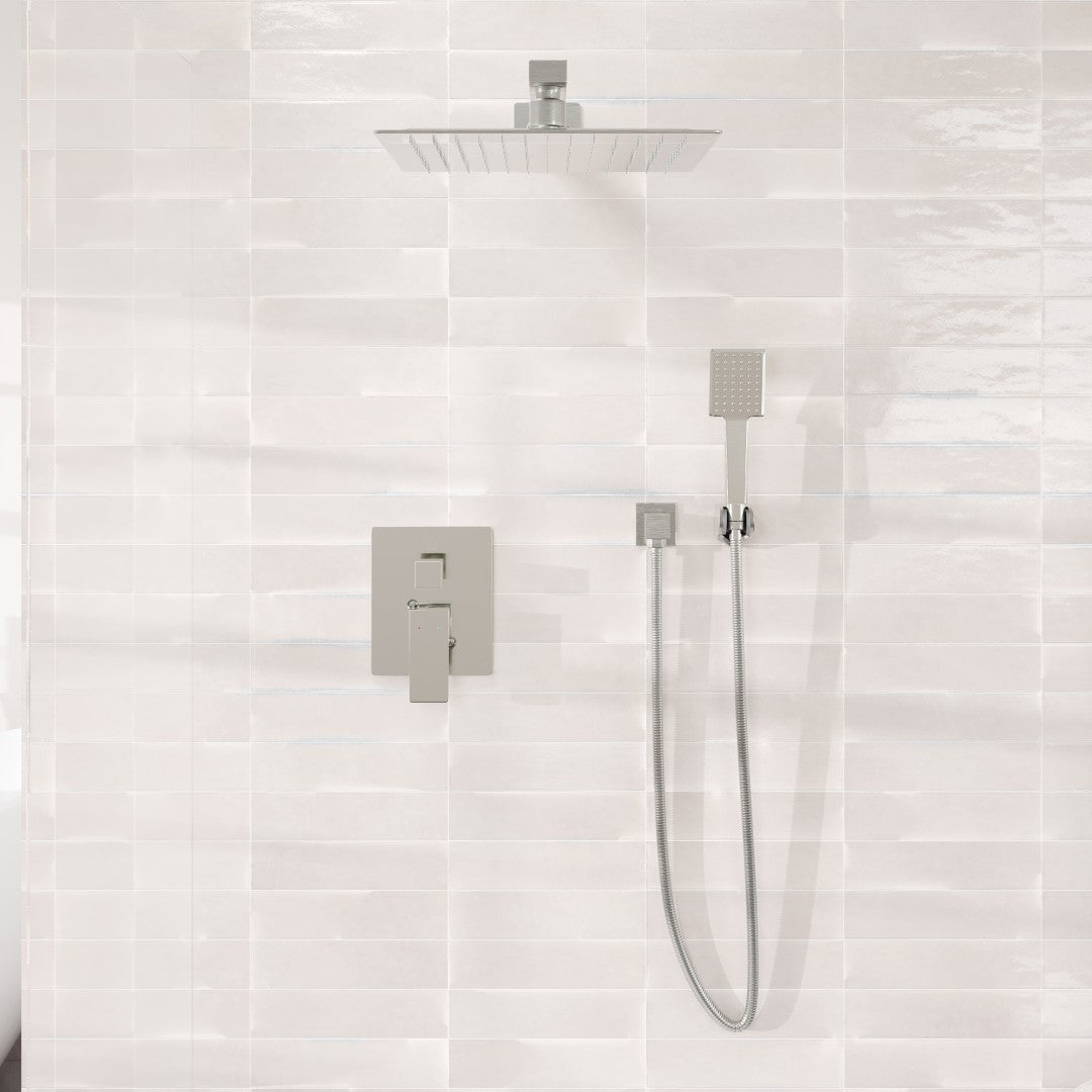 Eviva Edge Shower System with Slide Bar Hand-Shower and Thermostatic Valve