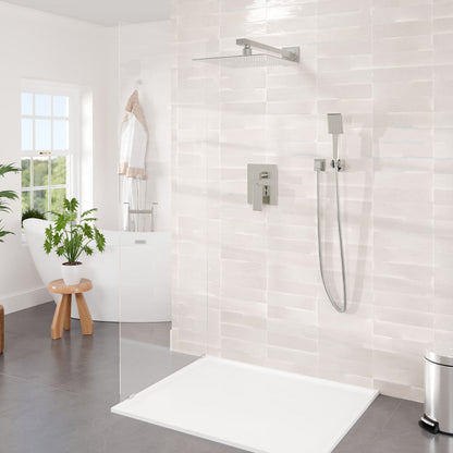Eviva Edge Shower System with Slide Bar Hand-Shower and Thermostatic Valve