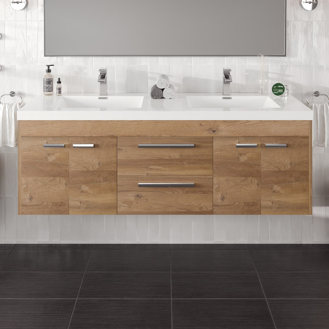 Eviva Lugano Bath Vanity with Acrylic Top and Integrated Sink (24"-84")