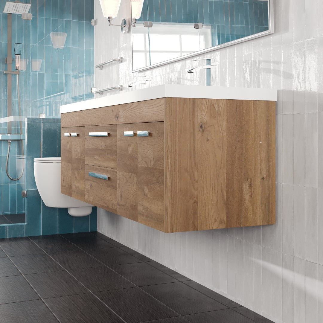 Eviva Lugano Bath Vanity with Acrylic Top and Integrated Sink (24"-84")